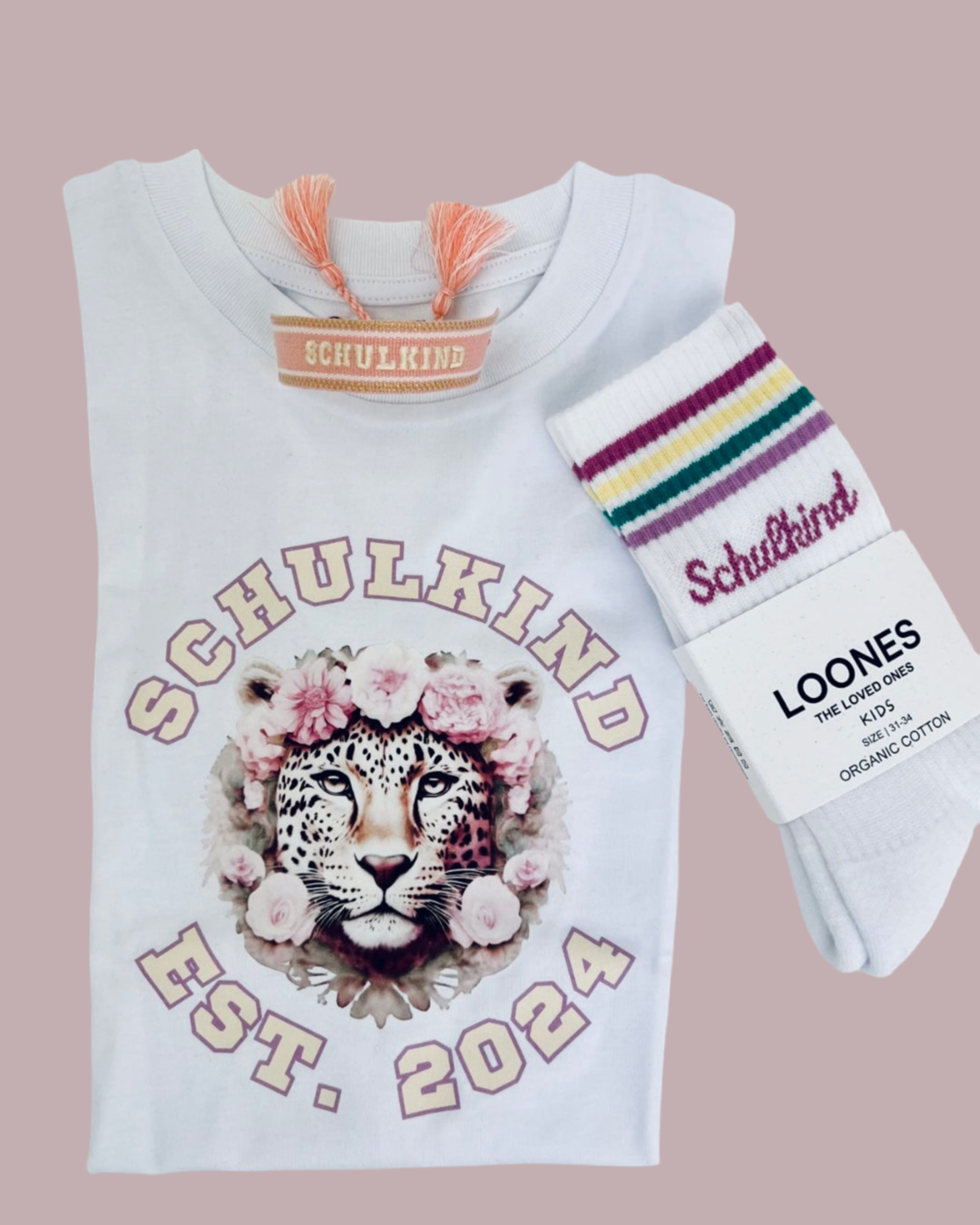 SCHULKIND plume | 3er Set | Socken+Armband+T-Shirt